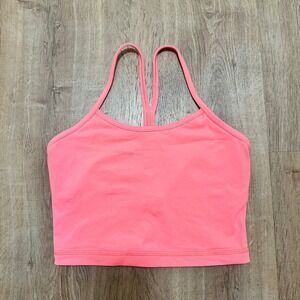 LULULEMON | Neon Hot Pink Strappy Racerback Cropped Tank w/ Built-In Bra, Size 4